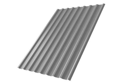 Профнастил С20R 0,5 Satin RAL 9006 бело-алюминиевый