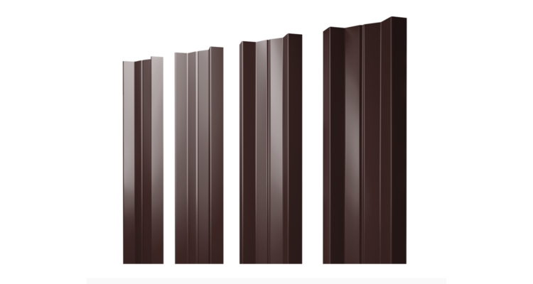 Штакетник М-образный А с прямым резом 0.5 GreenCoat Pural BT RR 887 шоколадно-коричневый (RAL 8017 шоколад)
