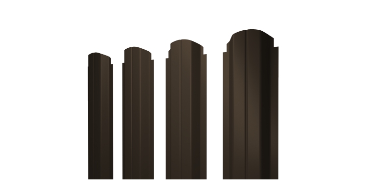 Штакетник П-образный А фигурный 0,5 PurPro Matt 275 RR 32 темно-коричневый