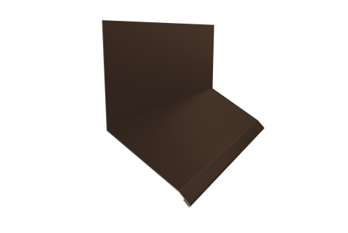 Планка примыкание верхнее к стене фальц Grand Line 150х130х20 0,5 Drap TX RAL 8017 шоколад (3м)